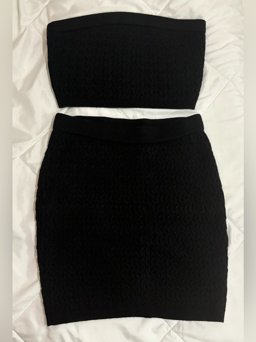 NWOT Black Knit Skirt Set- Women's